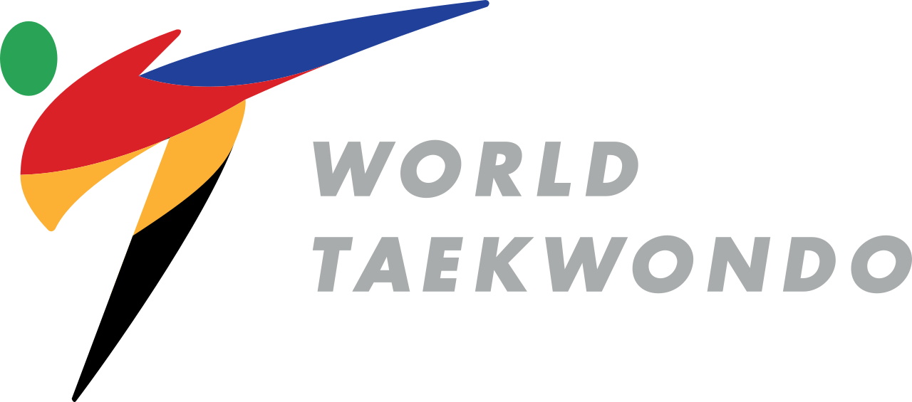 World Taekwondo logo, the international governing body for the sport of Taekwondo, promoting the values of respect, excellence, and friendship.